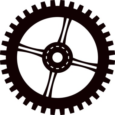 beyaz arkaplanda dişli ağ simgesi, basit tasarım, vektör illüstrasyonu 