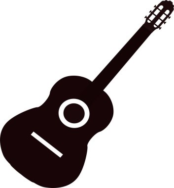 Beyaz arkaplanda modern gitar simgesi, vektör illüstrasyonu 