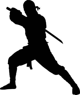 Ninja savaşçı çizimi silueti