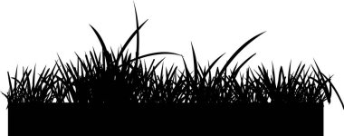 Beyaz arkaplanda düz çim silueti