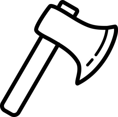 Düz saplı basit çizilmiş balta simgesi