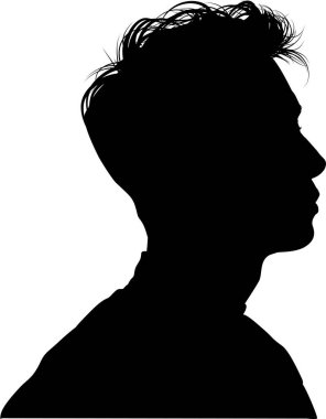 Beyaz arka planda izole edilmiş siyah çocuk silueti, vektör silueti 