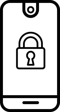 kilitlenmiş cep telefonu simgesi, vektör illüstrasyonu