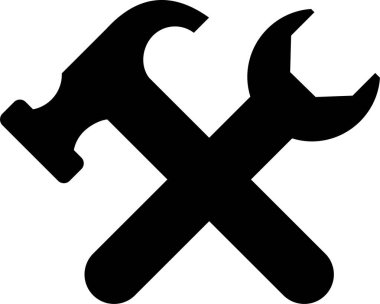 Onarım ve servis satırı vektör simgesi.