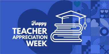 Öğretmen takdir haftası afişi, vektör illüstrasyonu