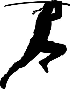 Ninja savaşçı çizimi silueti