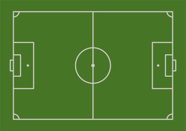 futbol sahası, basit vektör illüstrasyonu
