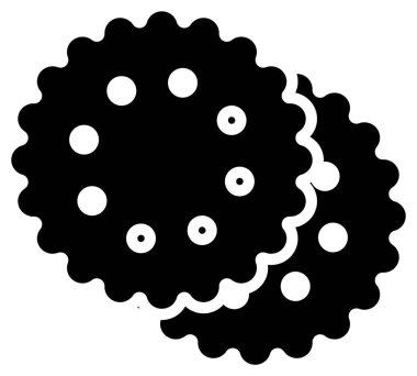 Üst üste binen noktalı desenli iki yuvarlak kurabiye.