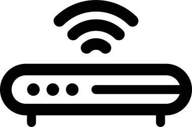 Kablosuz yönlendirici simgesi, vektör illüstrasyonu beyaz arkaplanda izole edildi 