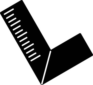 Siyah marangoz kare ölçüm aracı izole edilmiş beyaz arkaplan