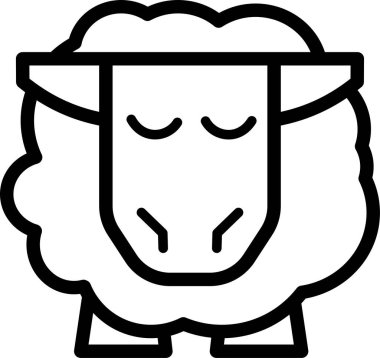 Çizgi film koyunu gözleri kapalı duruyor.