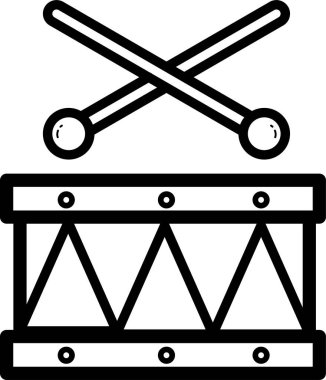 Çapraz bagetleri gösteren basit bir davul çizimi