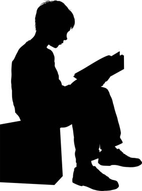 Beyaz arka planda izole edilmiş siyah çocuk silueti, vektör silueti 