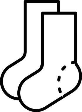 İki çorabın basit siyah çizimi