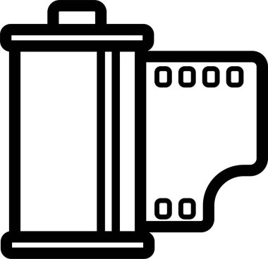 Siyah çizilmiş film rulo simgesi delinmiş kenarı gösteriyor