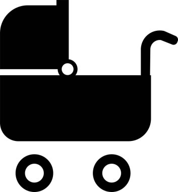 Beyaz Arkaplanda Bebek Arabası Gezgini Simgesi 