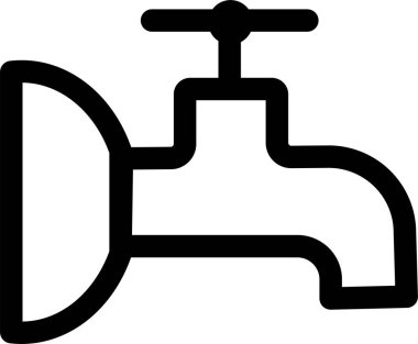 Sapı gösterilen basit siyah musluk simgesi