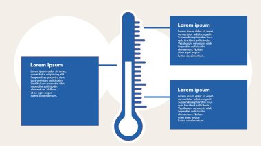 Sunum için termometre bilgi şablonu, vektör çizimi