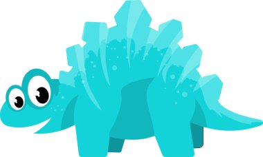Mavi Stegosaurus çizgi filmi kristal levhalarla gülümsüyor