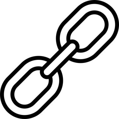 Basit ana hatlı metal zincir bağlantı simgesi çizimi