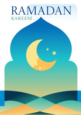 ramadan kareem arkaplan vektör çizimi