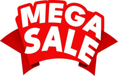 mega satış bayrağı, vektör illüstrasyonu