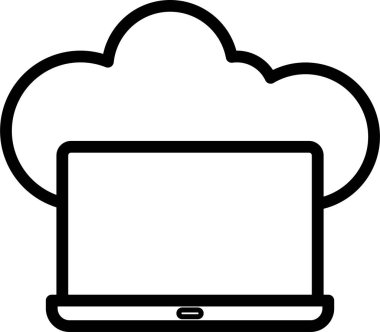 Bulut hesaplama. Basit tasarım, vektör illüstrasyonu