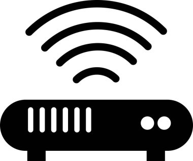 Kablosuz yönlendirici simgesi, vektör illüstrasyonu beyaz arkaplanda izole edildi 