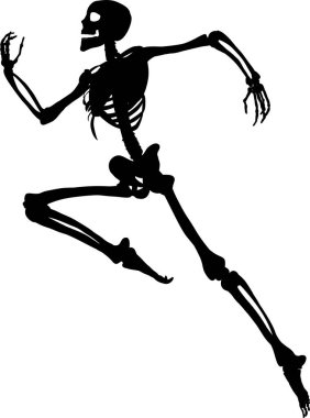 Çalışan bir iskeletin siluetinin vektör çizimi