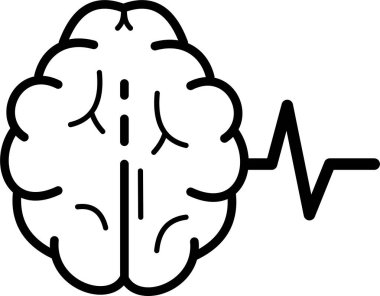 Beyin organı tıbbi ikon vektör çizimi tasarımı