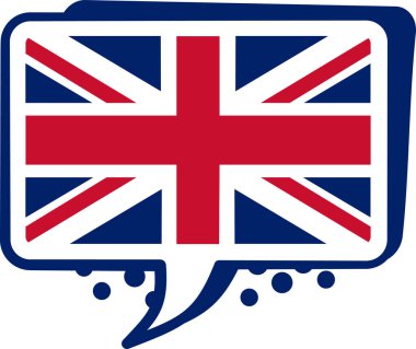 Konuşma baloncuğu ile birleşik krallık bayrağı