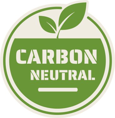 karbon nötr etiket, vektör illüstrasyonu 