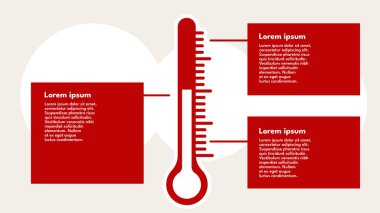Sunum için termometre bilgi şablonu, vektör çizimi