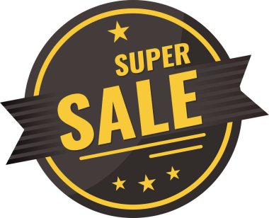 Süper Satış Bayrağı. Vektör illüstrasyonu