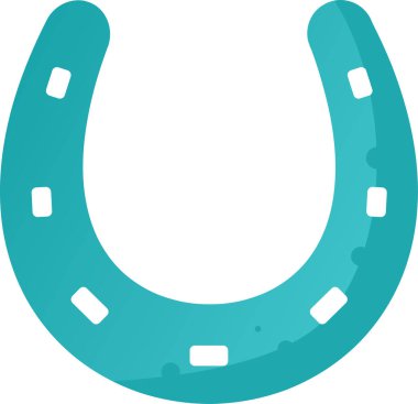 Beyaz Arkaplanda At Nalı Simgesi Vektör İllüstrasyonu 