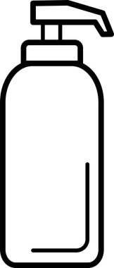 Basit plastik pompa şişesi taslak çizimi