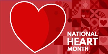 ulusal kalp ay pankartı, vektör illüstrasyonu