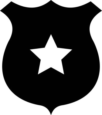 yıldız kalkan simgesi, vektör illüstrasyonu