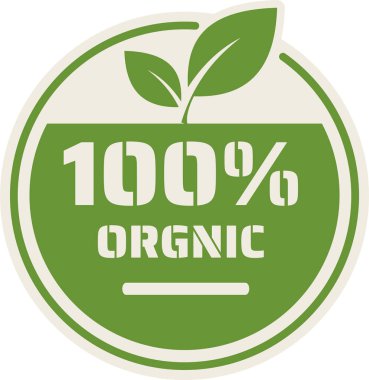 organik yeşil etiket vektör çizimi