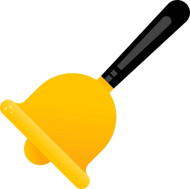 Siyah saplı sarı el zili izole edildi