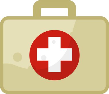 Düz biçimli ilk yardım çantası simgesi