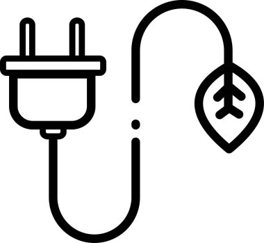 eko enerji kablo simgesi tasarımı ana hat biçiminde