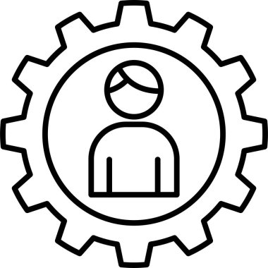 Vites simgesinde avatarın vektör çizimi, mühendis konsepti