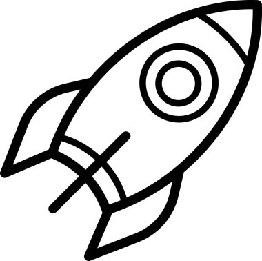 özet biçimli düz roket simgesi