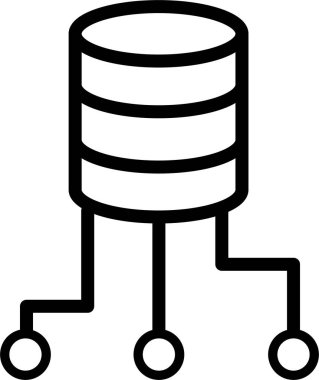veritabanı sunucu simgesi, vektör illüstrasyonu
