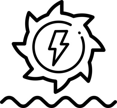 Hidrolik Güç Üretimi. Su türbini simgesi