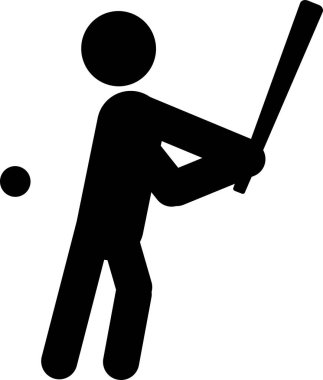 Beyaz arkaplanda beyzbol oyuncusu siluetinin vektör çizimi 