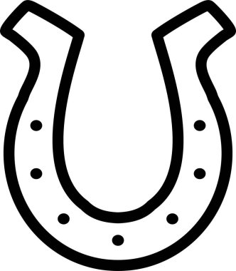 Beyaz Arkaplanda At Nalı Simgesi Vektör İllüstrasyonu 