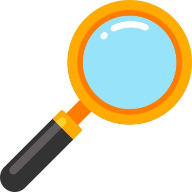 Büyütme cam simgesi, arama sembolü, vektör illüstrasyonu