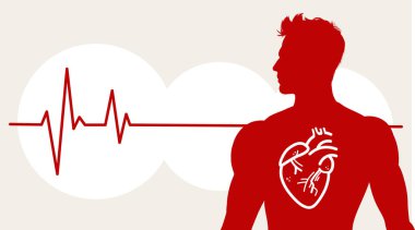 İnsan kalp atışı, kullanışlı modern vektör simgesi